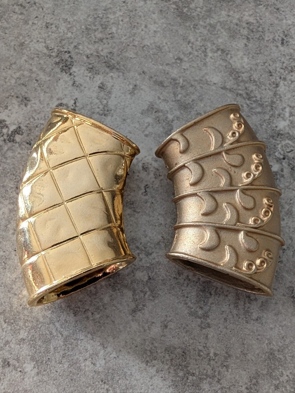 Vintage Gold Tone Scarf Slide/Ring Set Of 2